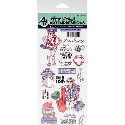 Art Impressions Pack Your Bags Clear Stamps