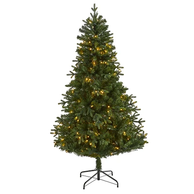 6ft. Pre-Lit Vermont Fir Artificial Christmas Tree with Clear LED Lights