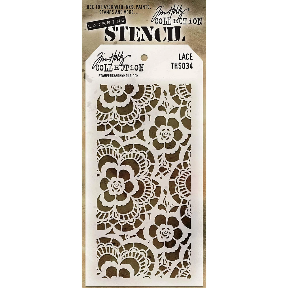 Stampers Anonymous Tim Holtz® Lace Layered Stencil, 4" x 8.5"