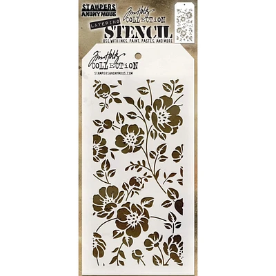 Stampers Anonymous Tim Holtz® Floral Layered Stencil, 4.125" x 8.5"