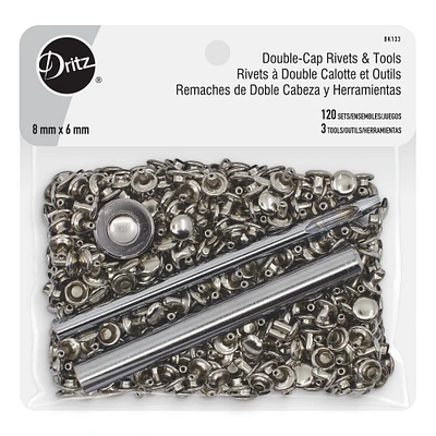 Dritz® Silver Double-Cap Rivets & Tools, 120 Sets