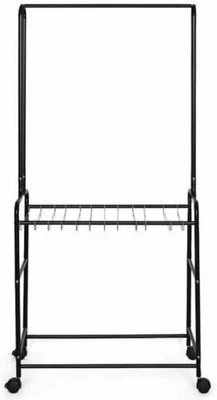 NEX™ Black 2-Tier Heavy Duty Rolling Metal Garment Rack