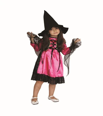 Medium Black & Pink Witch Girl's Costume