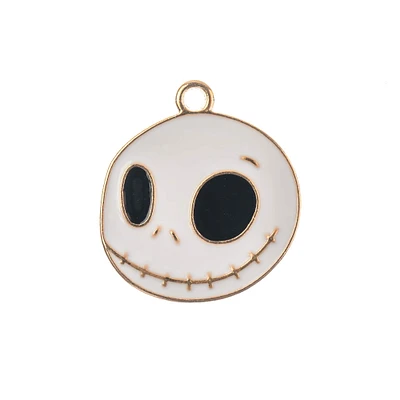 John Bead Sweet & Petite Halloween Small Happy Skeleton Ghost Face Charms, 8ct.