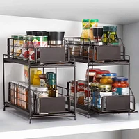 NEX™ 14" 2-Tier Under Sink Rack Organizer with Sliding Drawers