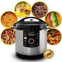 Megachef 12qt. Steel Digital Pressure Cooker With 15 Presets & Glass Lid