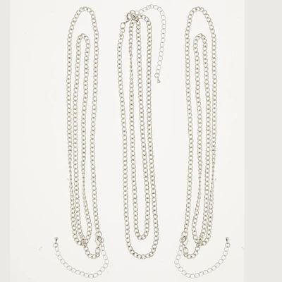 12 Packs: 3 ct. (36 total) 30" Rhodium Curb Chain Necklaces by Bead Landing™