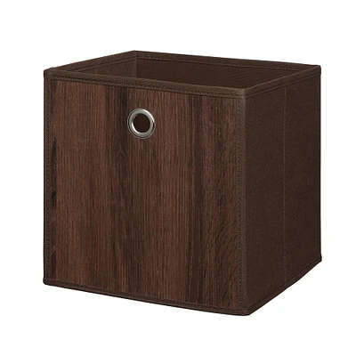 Organize It All Dark Brown Faux Wood Storage Cube