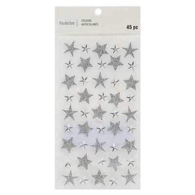 Silver Glitter Star Stickers by Recollections™