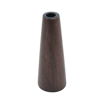 8'' Walnut Cone Shaped Mango Wood Taper Candle Holder