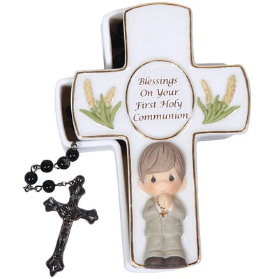 Precious Moments Blessings On Your First Holy Communion Boy Rosary Box with Rosary