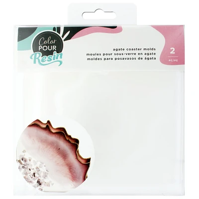 Color Pour Resin Agate Coaster Silicone Mold, 2ct.
