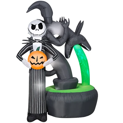 6.5ft. Projection Airblown® Inflatable Jack Skellington with Kaleidoscope Fountain