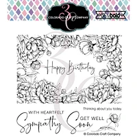 Colorado Craft Company Peonies Frame Big & Bold Clear Stamps