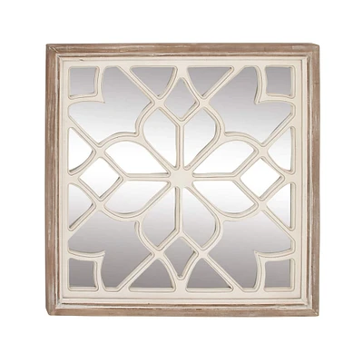 White Vintage Wood Wall Mirror