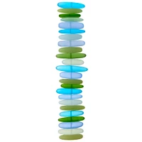 Matte Blue & Green Glass Chip Beads by Bead Landing™