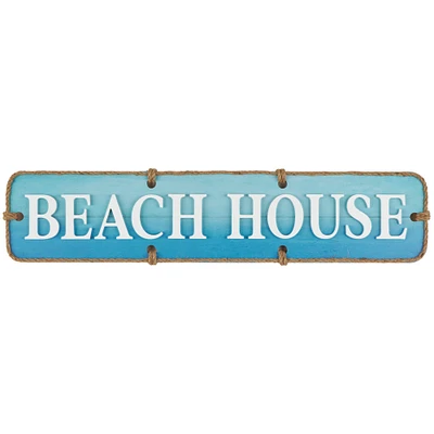 Blue Beach House Wooden Wall Sign Décor