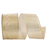 Reliant 2.5" x 20yd. Gold Lamé Glimmer Wired Ribbon