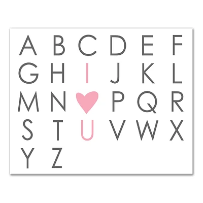  I Heart You Alphabet Canvas Wall Art