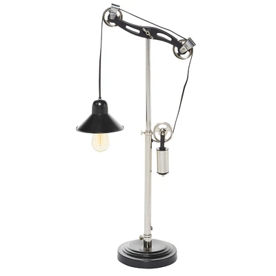 34" Black Metal Industrial Table Lamp