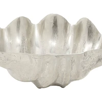 17" Silver Aluminum Coastal Decorative Bowl