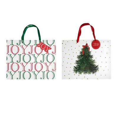 Large Joy & Tree Gift Bags, 2ct. by Celebrate It™ Christmas