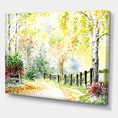 Designart - Autumn Countryside Landscape In The Afternoon - Traditional Canvas Wall Art Print