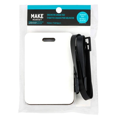 12 Packs: 4 ct. (48 total) 3.9" Sublimation Luggage Tag by Make Market®