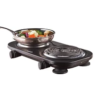 Brentwood Black 1,500 Watt Double Electric Burner