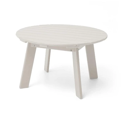 Glitzhome® 32" White Round Outdoor Coffee Table