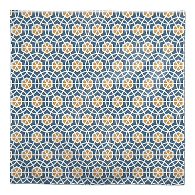 Blue and Yellow Circle Hex 58" x 58" Tablecloth