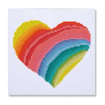 6 Pack: Rainbow Heart Diamond Art Kit by Make Market®