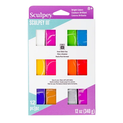 6 Pack: Sculpey III® Bright Multipack Oven Bake Clay