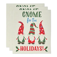 DII® Gnome Holidays Swedish Dishcloth Set, 3ct.