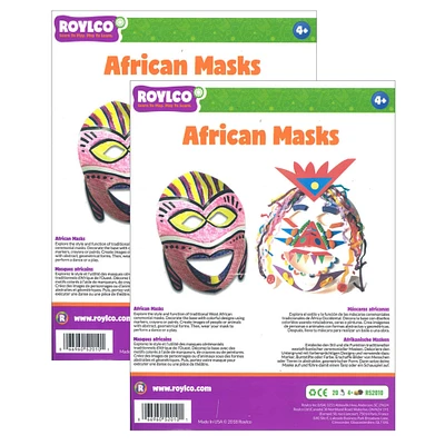 Roylco® Cermonial African Craft Mask Pack, 2ct.