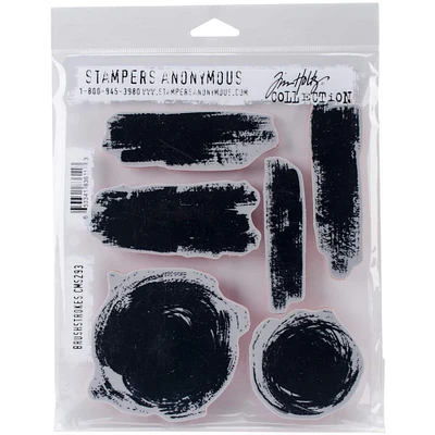 Stampers Anonymous Tim Holtz® Brushstrokes Cling Stamps Set
