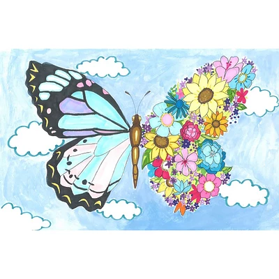 Sparkly Selections Flower Butterfly by Local Utah Artist Kristina M. Diamond Painting Kit, Round Diamonds
