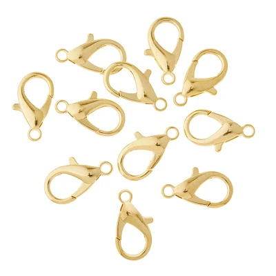 12 Pack: Gold Large Lobster Clasps by Bead Landing™