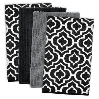 DII® Black Lattice Microfiber Dishtowel Set