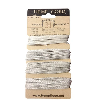 12 Pack: Hemptique® Multiweight Natural Hemp Cord Set