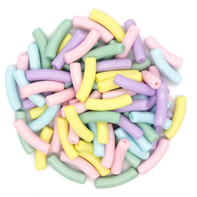 Pastel Plastic Tube Beads by Creatology™