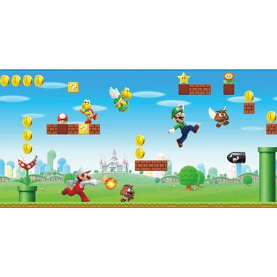 RoomMates Mario Scene Peel & Stick Wallpaper Border