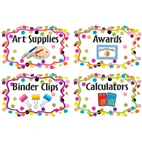 Teacher Created Resources Confetti Supply Labels, 3 Packs of 44