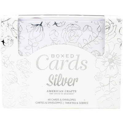 American Crafts™ A2 Silver Foil Cards & Envelopes, 40ct.