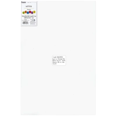 Essentials by Leisure Arts 2mm White Foam Sheets, 15ct.