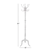 60" Silver Metal Traditional Coat Rack