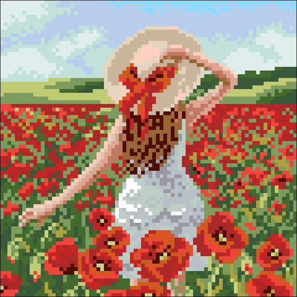 Crafting Spark Poppy Field Diamond Painting Kit