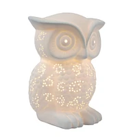 Simple Designs Porcelain Wise Owl Shaped Animal Light Table Lamp