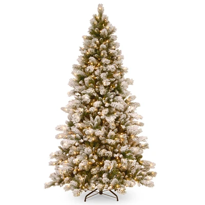 7.5ft. Pre-Lit Snowy Westwood Pine Artificial Christmas Tree, Clear Lights