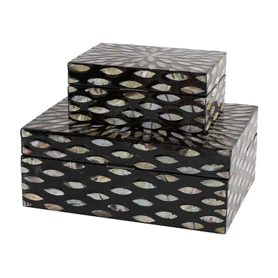 Black Mother of Pearl Geometric Box Set